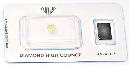 Foto 1 - Herz Diamant HRD Gutachten 0,53ct Yellow Zitrone, D5633