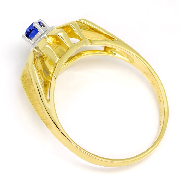 Foto 3 - Blauer Spitzen Saphir in Designer-Ring 14K Bicolor Gold, Q0470