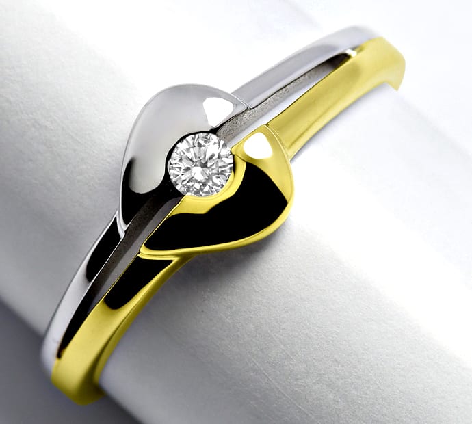 Foto 1 - Design-Ring Herz lupenreiner Brillant 14K Gold, R1388