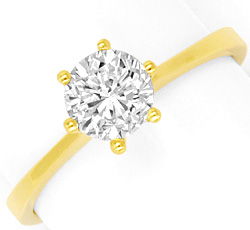 Foto 1 - Einkaraeter Solitär-Brillant-Diamant-Ring 18K Gelbgold, R2574