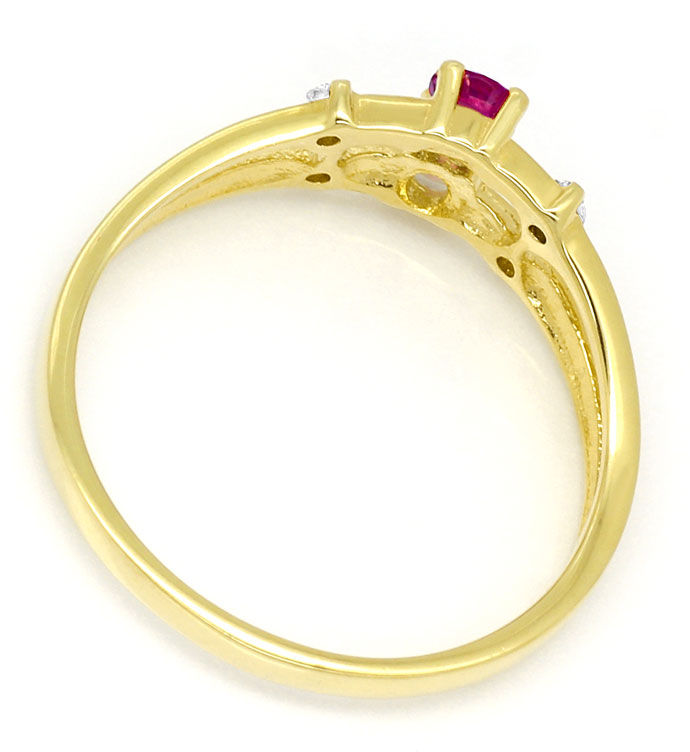 Foto 3 - Diamant Rubin Ring 0,08ct Brillanten 0,26ct Rubine, 14K, R8462