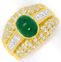 Foto 1 - Smaragd Ring Princess Diamanten und Brillanten 18K Gold, S4560