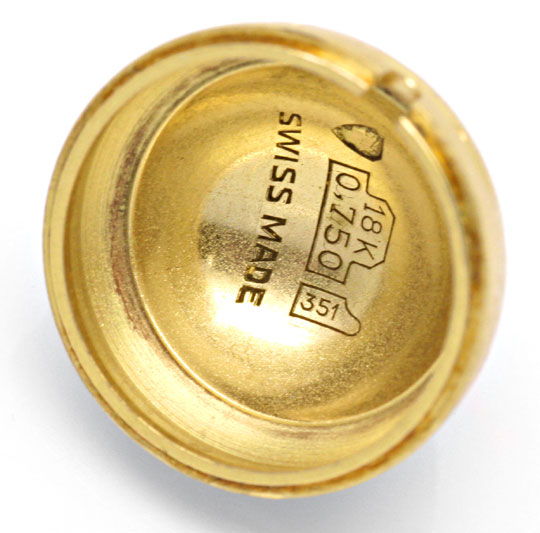 Foto 5 - Gold Kugel Anhänger Uhr Emaille Goldkette 18K, U1558